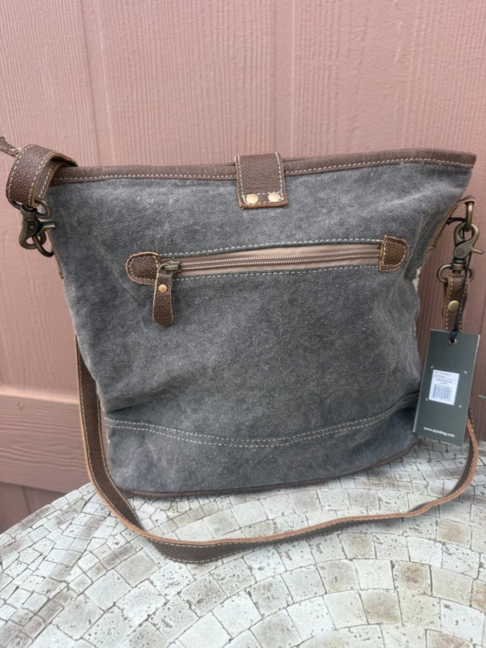 NWT Myra Bag Identity Shoulder Bag Cotton & Leather S-3065 - Picture 5 of 13